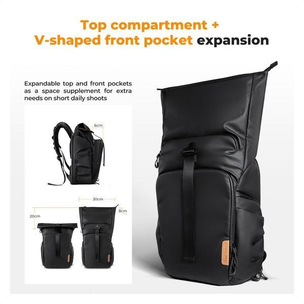 Професійний рюкзак для фотоапарата, штатива, ноутбука K&F Concept 20 л Nature Wander 11 Black (KF13.173) KF13.173 фото