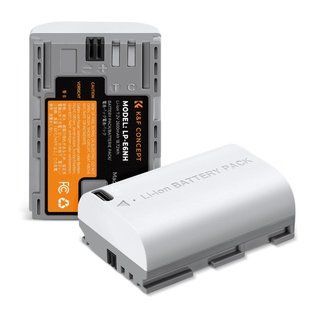 Комплект з двох акумуляторних батарей з виходом Type-C K&F Concept LP-E6NH 2600mAh White для Canon (KF28.0033S1) KF28.0033S1 фото