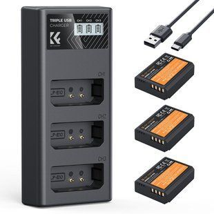 Комплект з трьох акумуляторів K&F Concept LP-E10 1200mAh та зарядного пристрою для Canon (KF28.0090) KF28.0090 фото