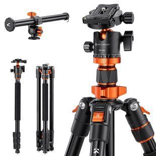 Професійний штатив для камери K&F Concept K234A7+BH-28L із центральною колоною, що обертається на 360&deg; (2м, 10кг) (KF09.087V6) KF09.087V6 фото