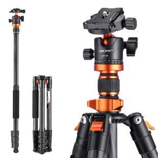 Легкий штатив із вуглецевого волокна K&F Concept O254C1+ BH-28L для фотокамери, висота 1,6м, вантажопідйомність 10кг (KF09.109) KF09.109 фото