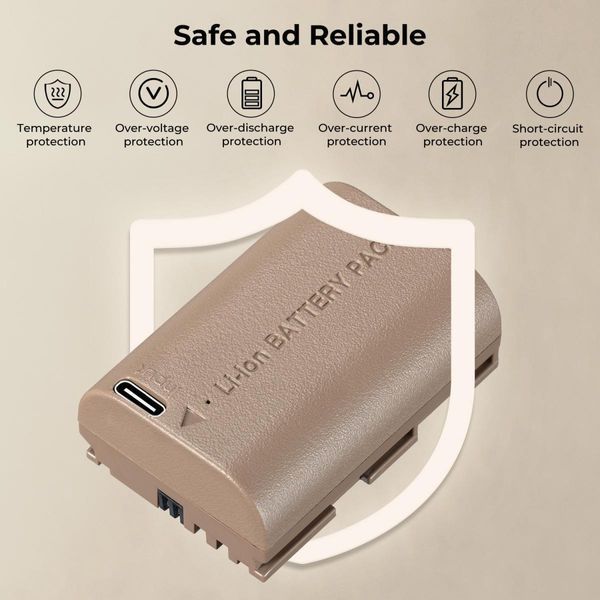Акумуляторна батарея з виходом Type-C K&F Concept LP-E6NH 2250mAh для Canon (KF28.0022) KF28.0022 фото
