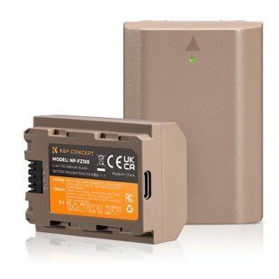 Комплект із 2 акумуляторів K&F Concept NP-FZ100 для Sony A7iii A7Riii A7RIV A9 A6600 A6700 2280mAh з входом Type C (KF28.0023S1) KF28.0023S1 фото