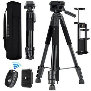 Легкий штатив K&F Concept S254A3+BV01 для фотоапаратів, смартфонів з пультом ДК, висота 173см, вантажопідйомність 4кг (KF09.154) KF09.154 фото